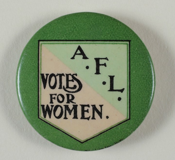 Actresses' Franchise League badge. Courtesy of LSE Library