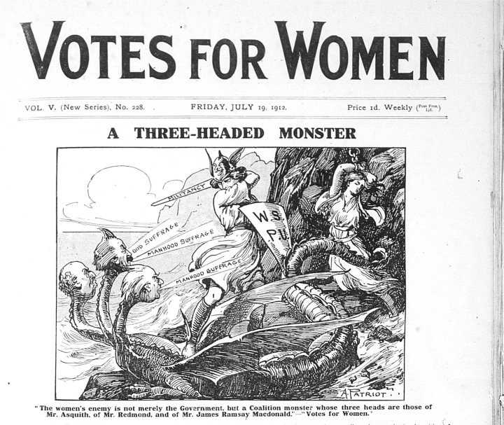 'A Three-headed Monster' by 'A Patriot' [Alfred Pearse]. Courtesy of the British Library Board.