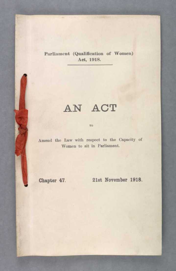 Parliament (Qualification of Women) Act 1918