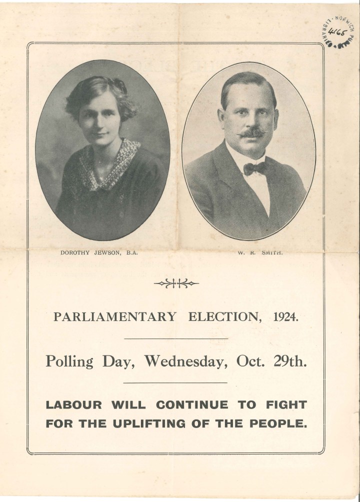 Dorothy Jewson: election address October 1924