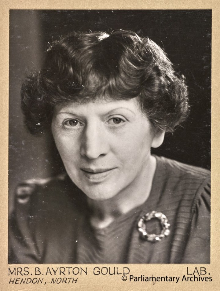 Mrs B Ayrton Gould, Hendon, North. July 1945. © Parliamentary Archives, PHO/9/1/30/3