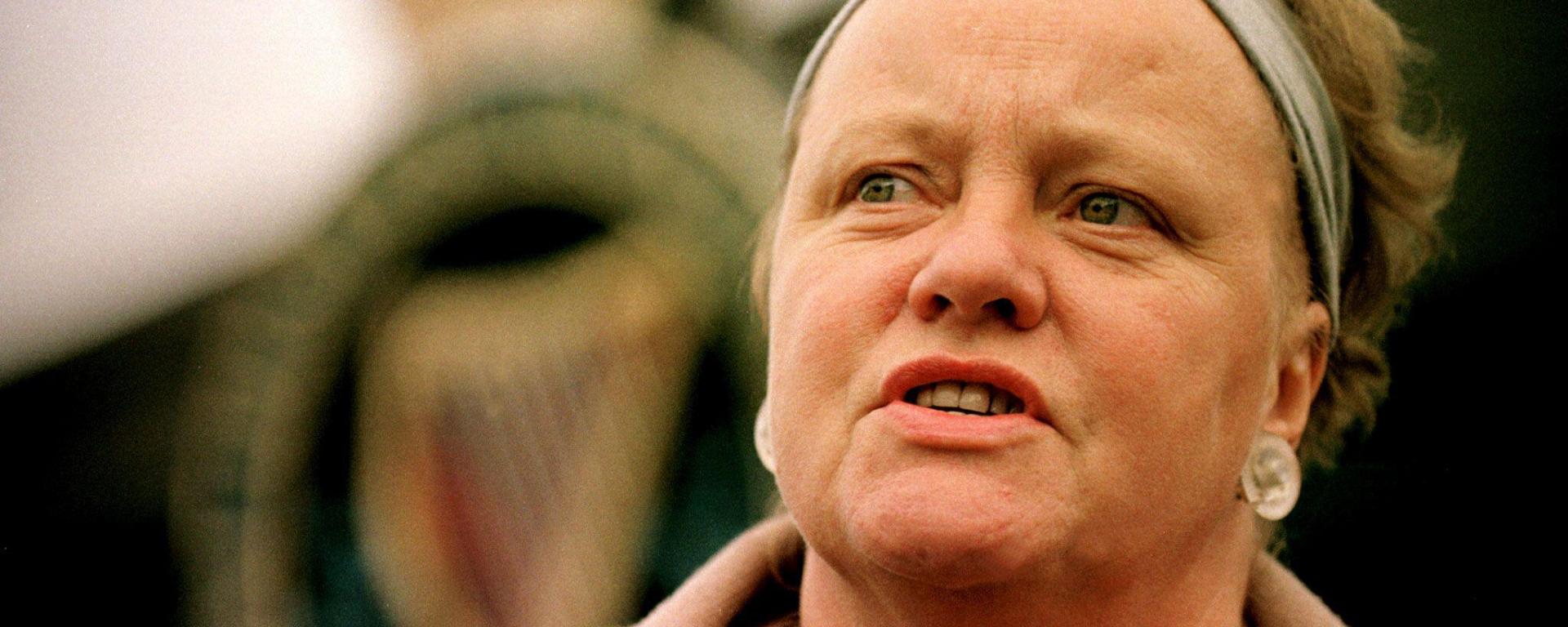 Secretary of State for Northern Ireland Mo Mowlam talks to journalists prior to a meeting with RUC Chief Constable Ronnie Flanagan at their headquarters in Belfast July 8. Mowlam discussed security matters surrounding the recent sectarian troubles in Portadown. Alamy, 2D55FEJ